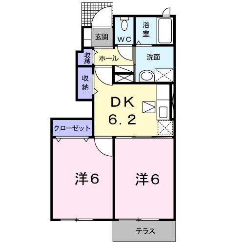 美作市明見のアパートの間取り