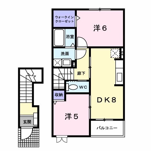 五泉市今泉のアパートの間取り