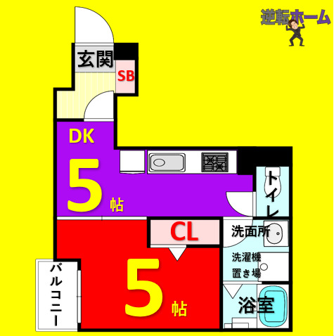 名古屋市北区金城のアパートの間取り