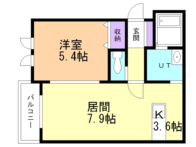 函館市本町のマンションの間取り