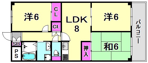 尼崎市額田町のマンションの間取り