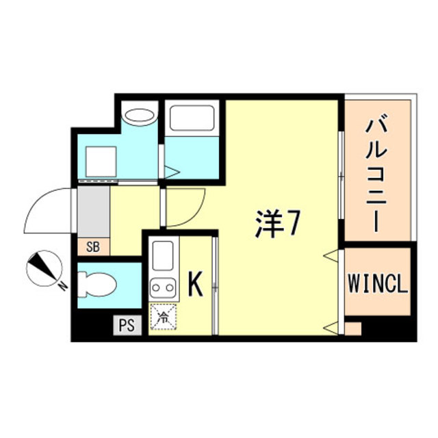 神戸市兵庫区福原町のマンションの間取り