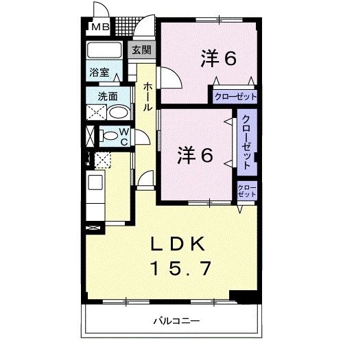 生駒市東菜畑のマンションの間取り