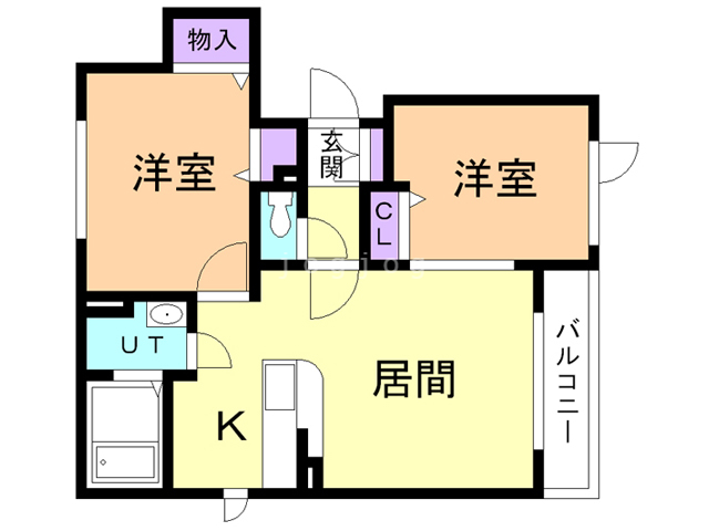 苫小牧市拓勇西町のアパートの間取り