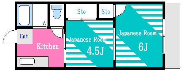 江戸川区一之江のアパートの間取り