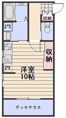 岡山市北区奥田南町のアパートの間取り