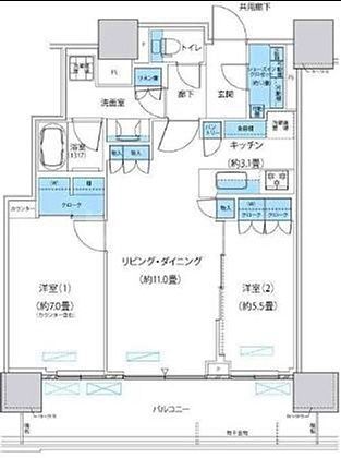 パークシティ柏の葉キャンパス　ザ・ゲートタワー　ウエストの間取り