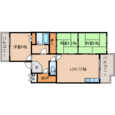 神戸市西区池上のマンションの間取り