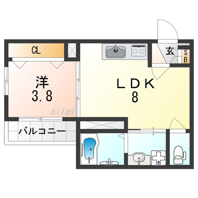 大阪市淀川区田川のアパートの間取り