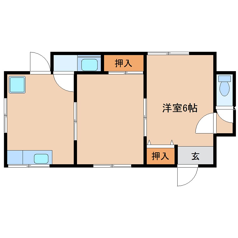 尼崎市大庄中通のアパートの間取り