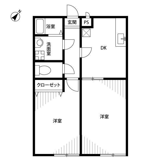 あきる野市二宮のアパートの間取り