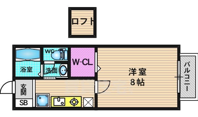 京都市西京区桂千代原町のアパートの間取り