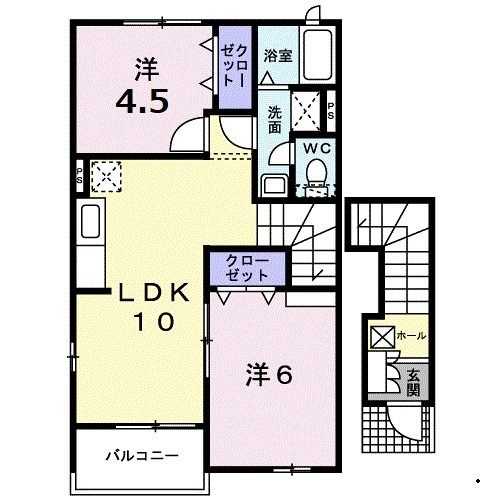 糸島市加布里のアパートの間取り