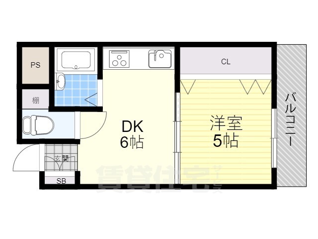 枚方市町楠葉のマンションの間取り