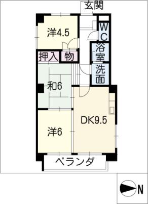 【アサヒビル（住居）の間取り】