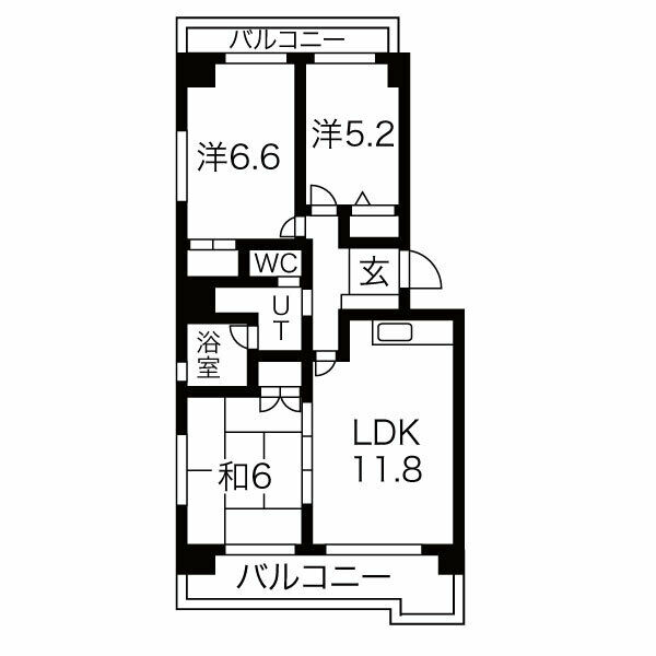 刈谷市池田町のマンションの間取り