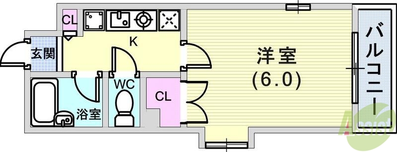 神戸市東灘区魚崎南町のマンションの間取り