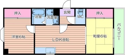 大阪市西淀川区姫島のマンションの間取り