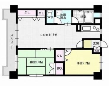 福岡市城南区堤のマンションの間取り