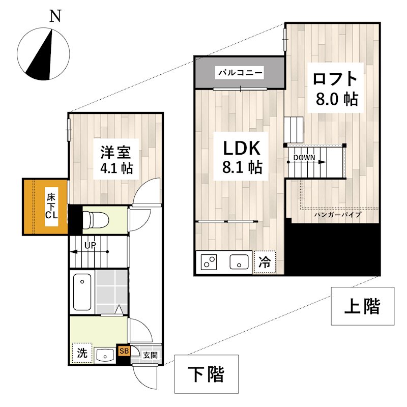 ADC武蔵塚T1458の間取り写真