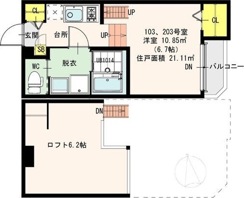 ＪＲ東西線 加島駅 徒歩5分 2階建 築11年の間取り写真