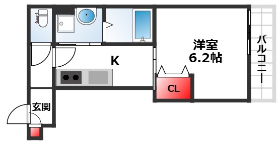 近鉄南大阪線 今川駅 徒歩6分 3階建 築1年の間取り写真