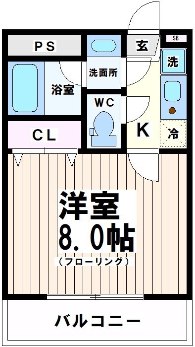 京王線 仙川駅 徒歩15分 2階建 築22年の間取り写真