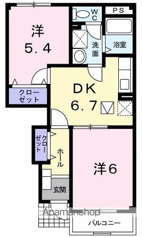 ＪＲ山陰本線 鳥取駅 バス乗車時間：9分 最寄りバス停で下車 徒歩4分 2階建 築25年の間取り写真