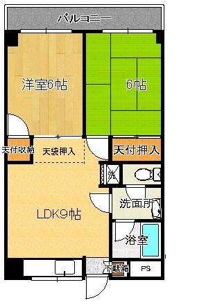 京急大師線 川崎大師駅 徒歩10分 6階建 築38年の間取り写真