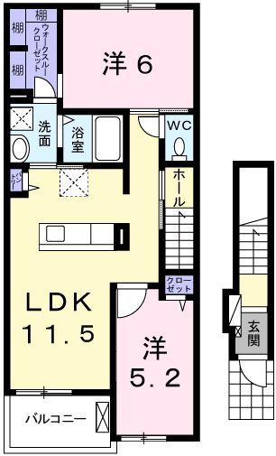 ＪＲ山陽本線 相生駅 バス乗車時間：6分 最寄りバス停で下車 徒歩23分 2階建 築9年の間取り写真