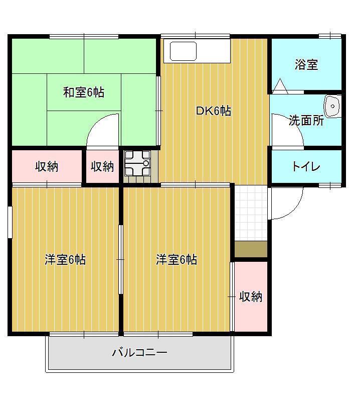 ＪＲ奥羽本線 山形駅 徒歩24分 2階建 築36年の間取り写真