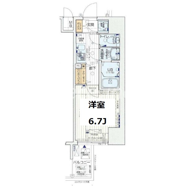 プレミアムコート谷町4丁目の間取り写真