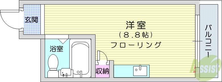 仙台市太白区郡山のマンションの間取り