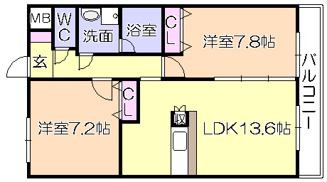 ルネス荒木五番館の間取り