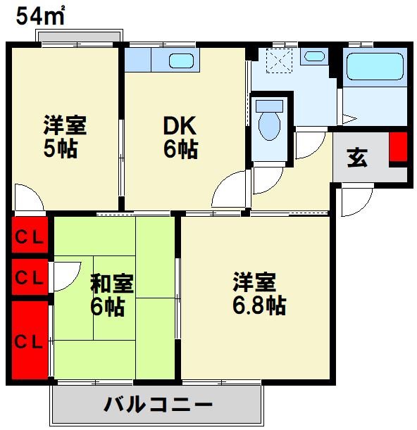 ドエル鴨生田 D棟の間取り