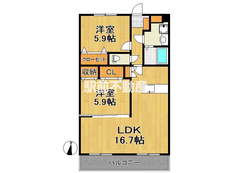 鳥栖市村田町のマンションの間取り