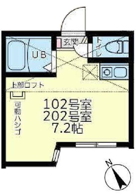 横浜市南区六ツ川のアパートの間取り