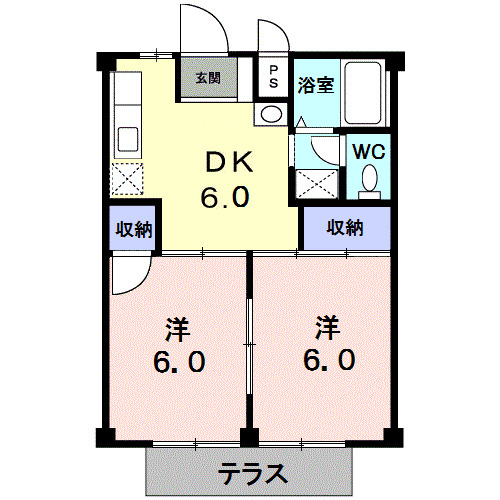 サンプラザ Aの間取り