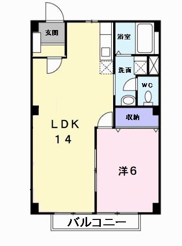 枚方市走谷のアパートの間取り