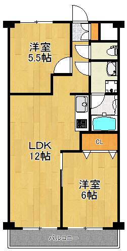 横浜市港北区綱島西のマンションの間取り