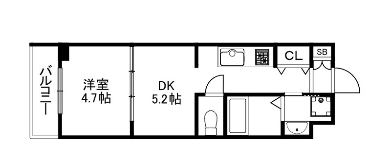 京都市右京区西京極橋詰町のマンションの間取り