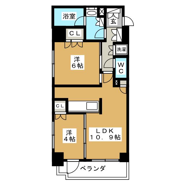 墨田区緑のマンションの間取り