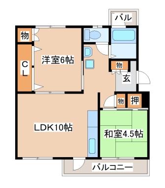 高尾台住宅２号棟の間取り