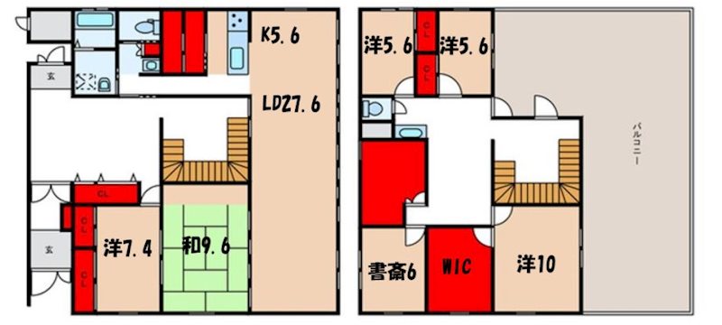 【水神町青山戸建の間取り】