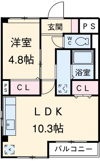 市川市北方のマンションの間取り