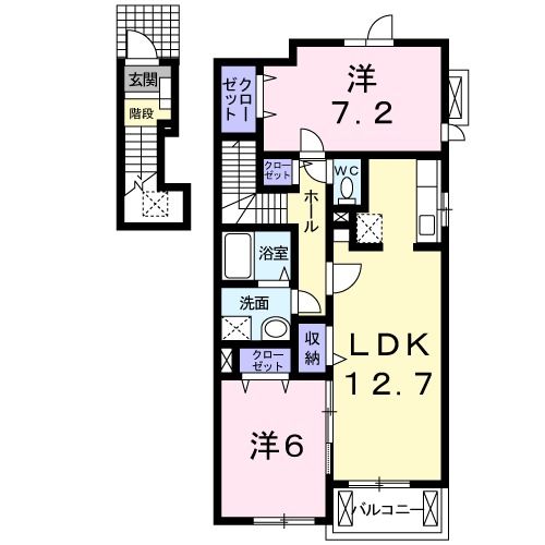 ラフィネロジュマンＢの間取り