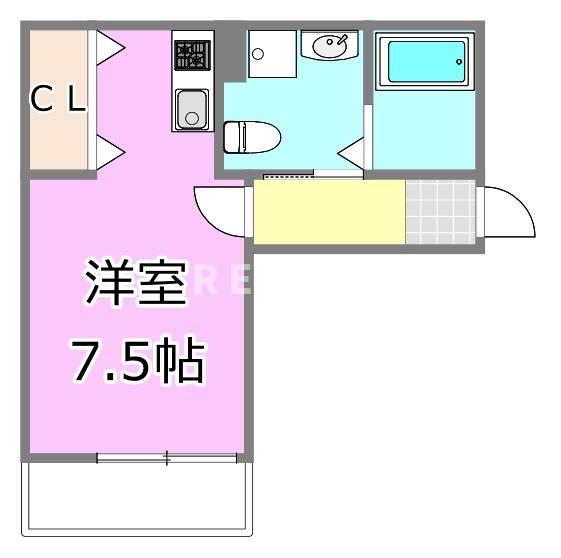 千葉市中央区亀井町のアパートの間取り