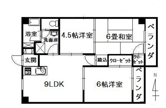 広島市西区新庄町のマンションの間取り