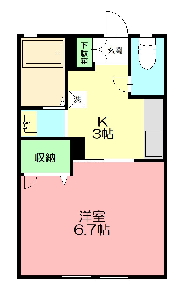 鎌倉市稲村ガ崎のアパートの間取り