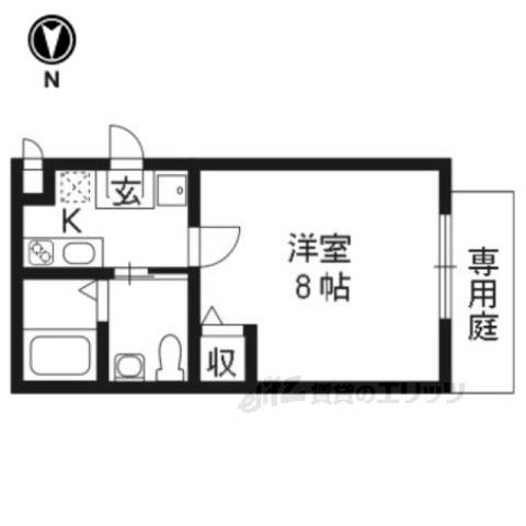 フラッティ堀川高辻の間取り